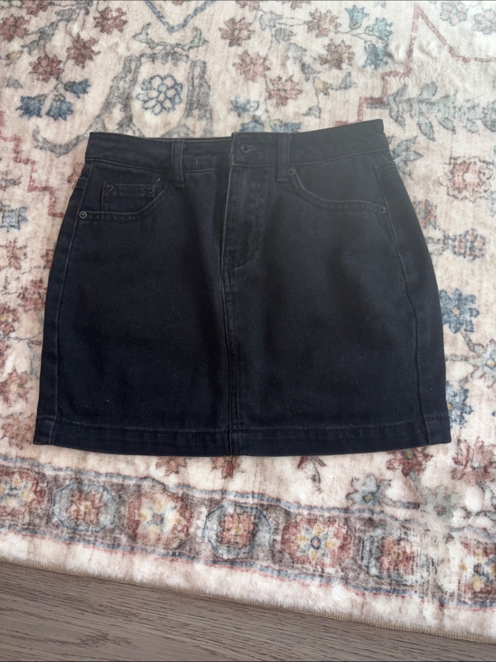 Forever 21 Black Denim Mini Skirt